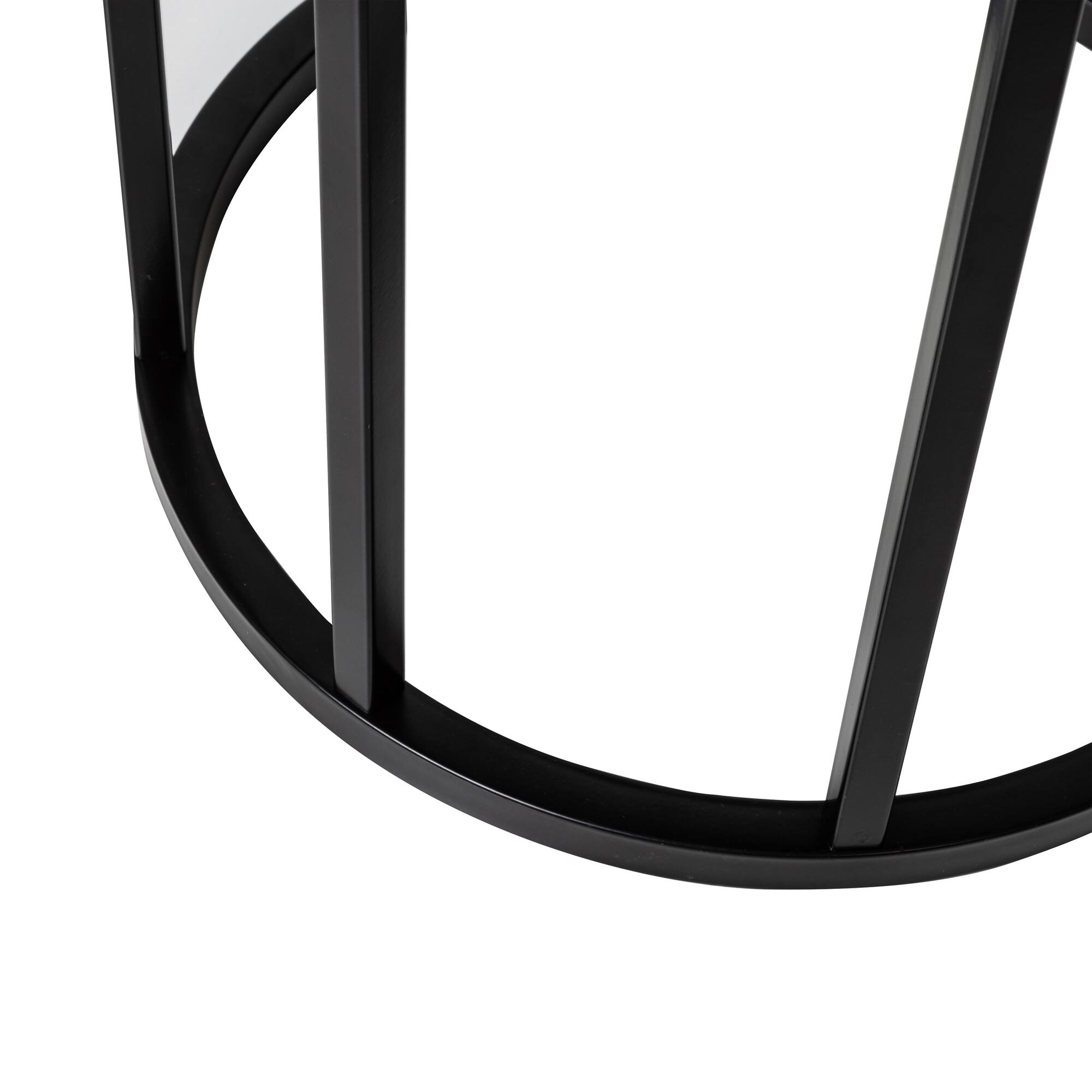 Honey Can Do Black Round C End Table